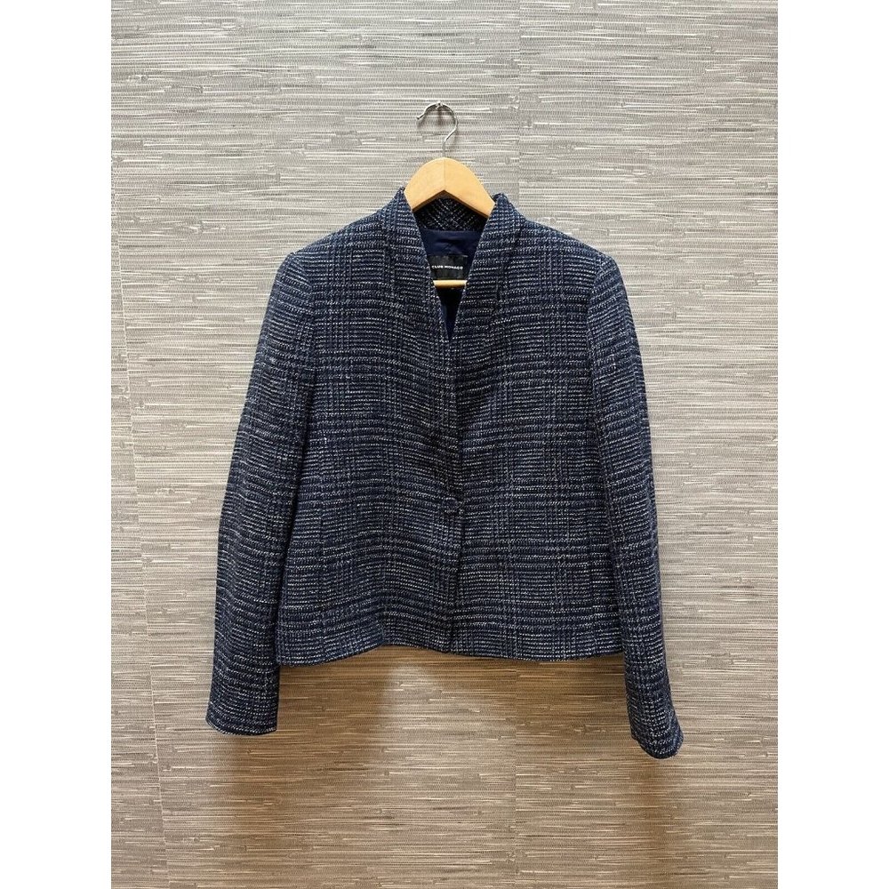 $249 Club Monaco Short Blazer Jacket Multi Textured Career Ladies Womens Sz 8